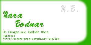 mara bodnar business card