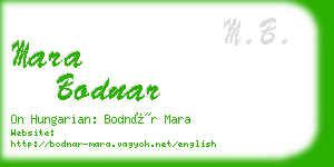 mara bodnar business card
